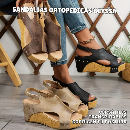 Olyssa : Sandali ortopedici con zeppa